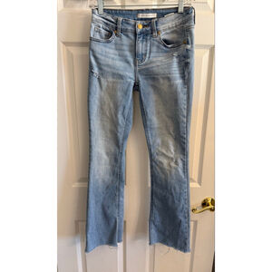 Eunina Imogen mid-rise distressed bootcut jeans light wash Size 1